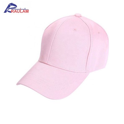 Wholesale Lite Pink Color Baseball Caps Polyester made High Quality Breathable Golf Caps